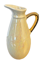 Pitcher Pioneer Pottery USA 6 Inch 22K Gold Handle Made in USA Vintage - £10.88 GBP