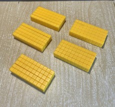 Base 10 Blocks - 10 Rods - Set of 50 - Yellow Math Manipulatives Plastic... - £6.08 GBP