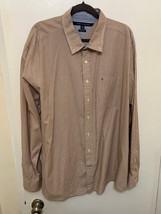 Tommy Hilfiger Men&#39;s Lavender &amp; White Pinstripe Long Sleeve Dress Shirt Size XXL - £13.98 GBP