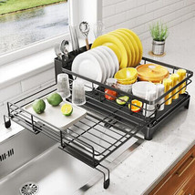 Dish Drying Rack - Extendable Dish Rack, Large Sink Drying Dish Drainer for Kitc - £73.07 GBP