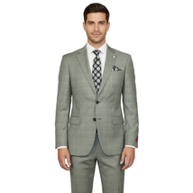 Men Suit BERLUSCONI Turkey Italian Wool 180's Glenn Plaid K167-06 Black White image 4