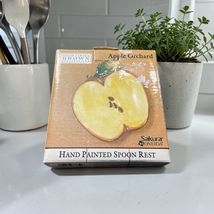 Sakura David Carter Brown Apple Orchard Spoon Rest Hand Painted w Box - $11.88