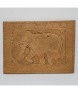 VINTAGE CARVED WOOD ORNAMENTAL Elephant PLAQUE Wall Decor Wall Hanging - £14.90 GBP