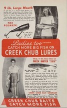 1949 Print Ad Creek Chub Darter Fishing Lures Huge Black Bass Garrett,In... - $15.28