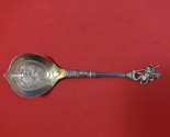 Number 610 by Gorham Sterling Silver Preserve Spoon Vermeil w/Lion Finia... - $385.11