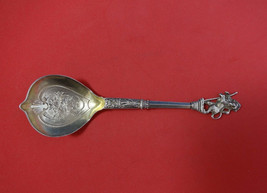 Number 610 by Gorham Sterling Silver Preserve Spoon Vermeil w/Lion Finia... - £303.46 GBP