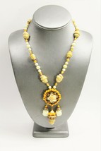 Estate Vintage Jewelry Miriam Haskell Rare Orange Art Glass Necklace - £1,002.29 GBP