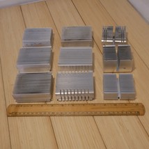 Lot of 9 Aluminum Heat Sinks - Various Sizes - 4.10 pounds total - £22.15 GBP