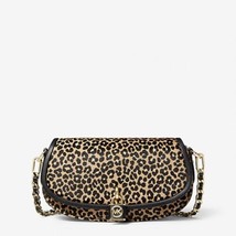 Michael Kors Mila Small Leopard Print Calf Hair Shoulder Bag Black/Combo - $241.82