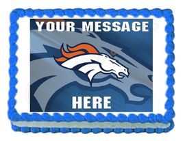 Denver Broncos Football Edible Cake Image Cake Topper - £7.17 GBP+
