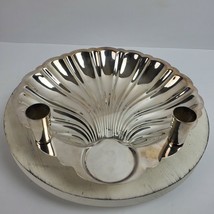 Antique English Silver MFG Corp Scallop Shell Tray Bowl &amp; Candle Holders... - £22.67 GBP