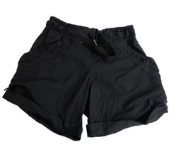 Lululemon Womens Black Roll Up Dance Studio Shorts 7” Size 4 Stretch Pockets Run - £23.08 GBP