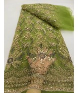 YQOINFKS Tulle Lace Net Embroidery Swiss Voile Sewing Fabric Sequins Hea... - $288.47 CAD