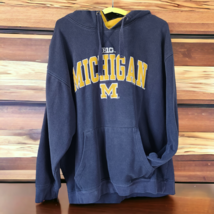 OVB Michigan Wolverines Men&#39;s XL Blue Yellow Pullover Hoodie Sweatshirt Vintage - £23.34 GBP
