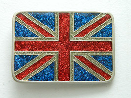 British London Flag Colorful Sparkled Square Belt Buckle Punk, Deco, New... - £13.18 GBP
