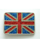 British London Flag Colorful Sparkled Square Belt Buckle Punk, Deco, New... - £13.42 GBP