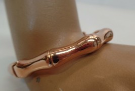 Rustic Cuff Rose Gold Bamboo Ling Magnetic Bracelet 7&quot; Wrist Or Less - £17.68 GBP