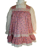 Pink Calico Dress Girls Size 4 Little House on the Prairie Style Modest ... - $53.74