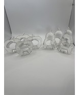 BIJAN Apple &amp;pears Shaped Napkin Rings Set of 8 Vintage 80s Clear Acryli... - $20.00