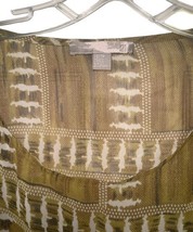 Women’s Love21 Sheer Woven Top XS Green Beige Boho Boxy Blouse NWT image 5