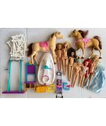 Barbie Lot With Horses Saddle N ride Hugs N Horses Jet Ski Gymnastics - $1,017.94 MXN