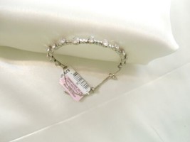 INC International Concepts6&quot;-7&quot; Silver-Tone Crystal Beaded Slider Bracelet Y531 - £10.73 GBP