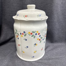 Corelle Coordinates Cookie Jar English Meadow White Flower Multi Color in Box - £15.42 GBP