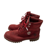Timberland 6-Inch Waterproof Field Boot Red Nubuck Mens Boots Size 10 Pr... - $85.50