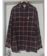 Carhartt Flannel Shirt Long Sleeve Button Up Plaid Relaxed Fit Men&#39;s 4XL... - £13.99 GBP