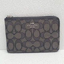Coach Corner Zip Wristlet Wallet Black Smoke Silver F58033 - Read - $19.70