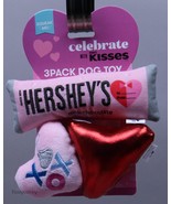 Hershey&#39;s Kisses Themed 3 Ct Bar, Kiss and Heart Squeaky Crinkle Dog Toy - $18.00