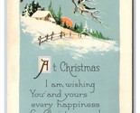 Christmas Wish Winter Landscape Poem UNP Gibson Lines DB Postcard Y9 - $3.91