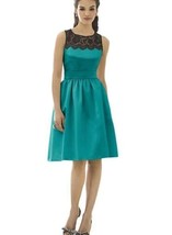 After Six 6644..Cocktail Length, Sleeveless Dress...Jade / Black....Size 12 - £20.57 GBP