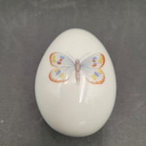 Chamart Limoges France White Egg w/Colorful Butterfly Shaped Trinket Box - £17.44 GBP