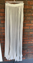 Silver Accordion Maxi Skirt Small Side Zip Waistband Shein Holiday Full ... - £5.25 GBP