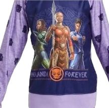 Girls Marvel Black Panther Dora Milaje Pajama Set with Cozy Socks Purple Large image 2