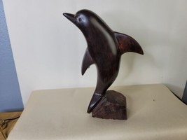 Hand Carved Ironwood Dolphin Leaping 9 Inch - £15.55 GBP
