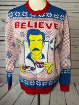 TED LASSO Official Ugly Christmas Sweater Knit BELIEVE Tea Party NWOT No... - $70.11
