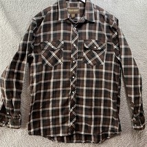 Outdoor Casuals Flannel Pearl Snap. Snap Shirt. Cotton/viscose/polyester - £9.43 GBP