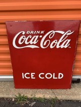 VINTAGE enjoy Coca Cola Sign Embossed - $307.27