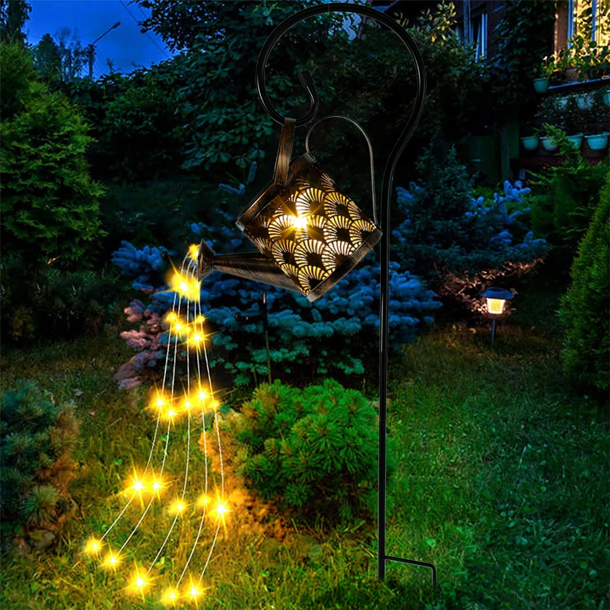 NEW Solar  Watering Can Light IP67 Waterproof Waterfall Solar String Lights Warm - £74.75 GBP