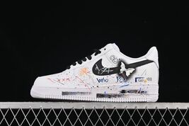 Custom Air Force 1 Low Sneakers – Hand-Painted Butterfly Graffiti Street... - $179.00