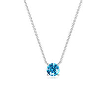 10K Gold LondonBlue Topaz LabGrown Gemstone Pendant Necklace For Women, 8x8mm  - £158.26 GBP