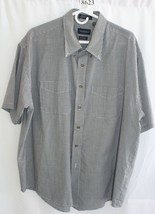 Van Heusen Black White Checked Short Sleeve Button Up Shirt Sz Xxl #8623 - £10.07 GBP