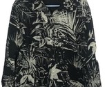 Chicos Lightweight 4 Button Down Jacket Size 3 Large in Black with Palms - $24.70