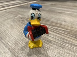 Walt Disney Donald Duck - 4&quot; Plastic Figure - Playing Accordian Vintage - £3.71 GBP