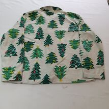 Old Navy RN#54023 Women's White & Green Cotton Holliday Christmas Shirt Size M image 2