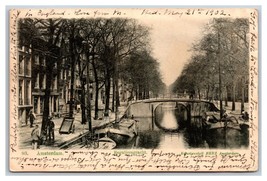 View of Boats on Great Canal Amsterdam Netherlands 1900 UDB Postcard S17 - £2.76 GBP