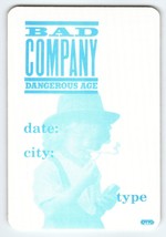 Bad Company Dangerous Age Backstage Pass Original Otto 1988 Concert Hard... - $16.15