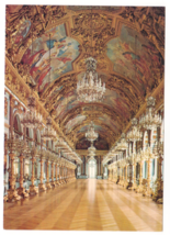 Vtg Postcard-Germany-Royal Castle-Gallery of Mirrors-Interior-4x6 Chrome... - £4.66 GBP